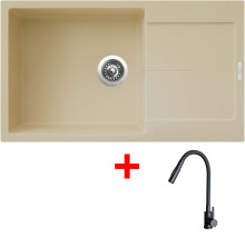 Sinks ULTIMA 860 XXL Sahara + ELASTA S černá matná 